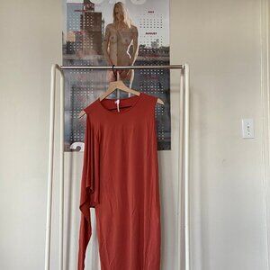 PIER ANTONIO GASPARI Asymmetrical Dress in Burnt Orange
